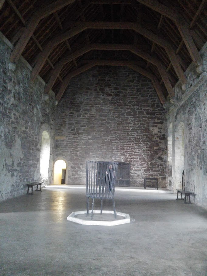 inside the medieval Great Hall at Doune Castle
